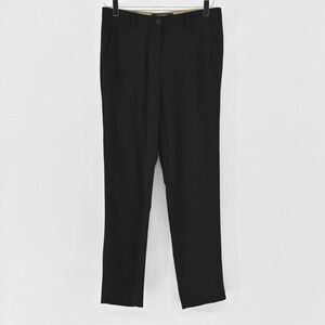 ETRO Womens Black Wool Pants Size 38 Mid Rise Slim Straight Leg Career Italy 00s